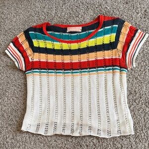 Urban Outfitters Multicolor Striped Crochet Crop Top